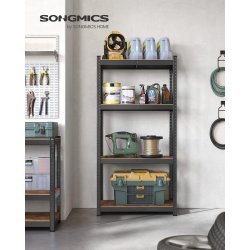 Stlreol - lagerreol - sort og rustik brun reol 160 x 80 x 40