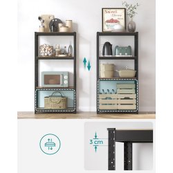 Stlreol - lagerreol - sort og rustik brun reol 160 x 80 x 40