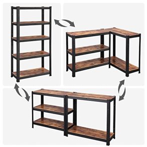 Stlreol - lagerreol - sort og rustik brun reol 150 x 75 x 30