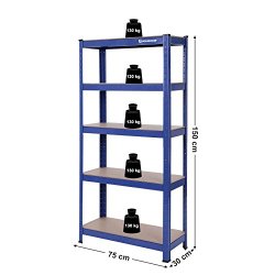 Lagerreol - v�rkstedsreol - bl� st�lreol 150 x 75 x 30