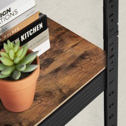 Stlreol - lagerreol - sort og rustik brun reol 150 x 37 x 37