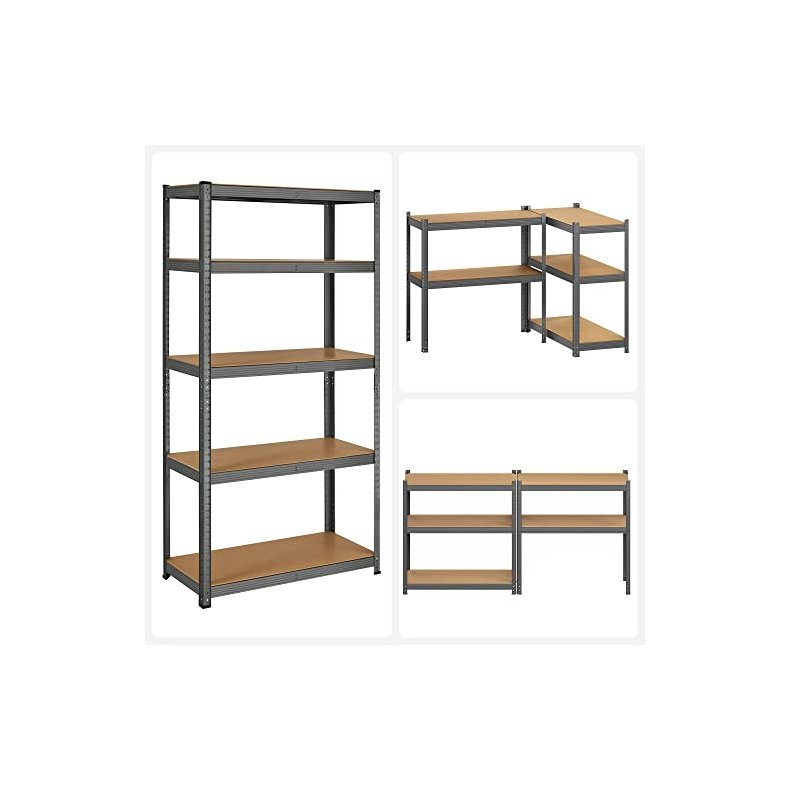 Stlreol - lagerreol - gr og brun reol 180 x 90 x 40