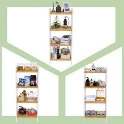 Badevrelsesreol med 4 hylder - bambus reol - 45 x 31,5 x 111