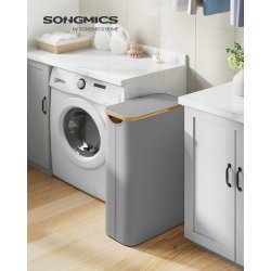 Vasket�jskurv med vasket�jspose - 65 liter - gr� Oxford-stof