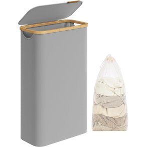 Vasket�jskurv med vasket�jspose - 65 liter - gr� Oxford-stof