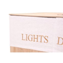 Vasketjskurv i bambus - 2 delt vasketjspose - 100 L - brun