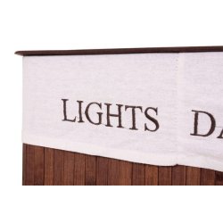 Vasketjskurv i bambus - 2 delt vasketjspose - 100 L - mrkebrun