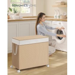 Vasketjskurv p 140L med 3 aftagelige vasketjsposer - brun