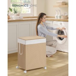 Vasketjskurv p 100L med 2 aftagelige vasketjsposer - brun