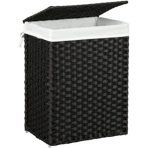 Vasket�jskurv med vasket�jspose - 90 liter - sort vasket�jskurv