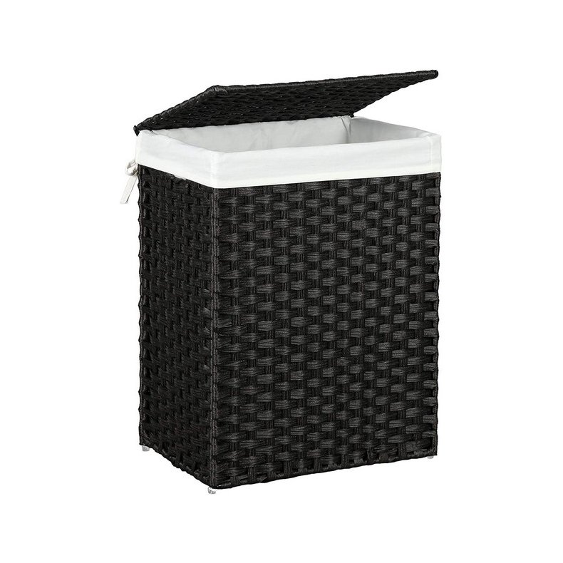 Vasket�jskurv med vasket�jspose - 90 liter - sort vasket�jskurv