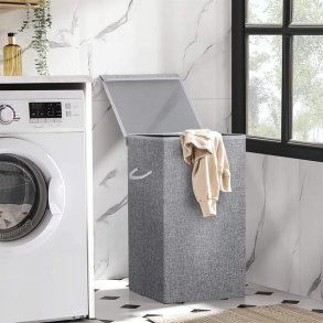 Vasketjskurv med aftagelig vasketjspose - 85 liter - gr