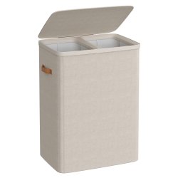 Vasket�jskurv med 2 rum - 2 vasket�jsposer - 170 liter - beige