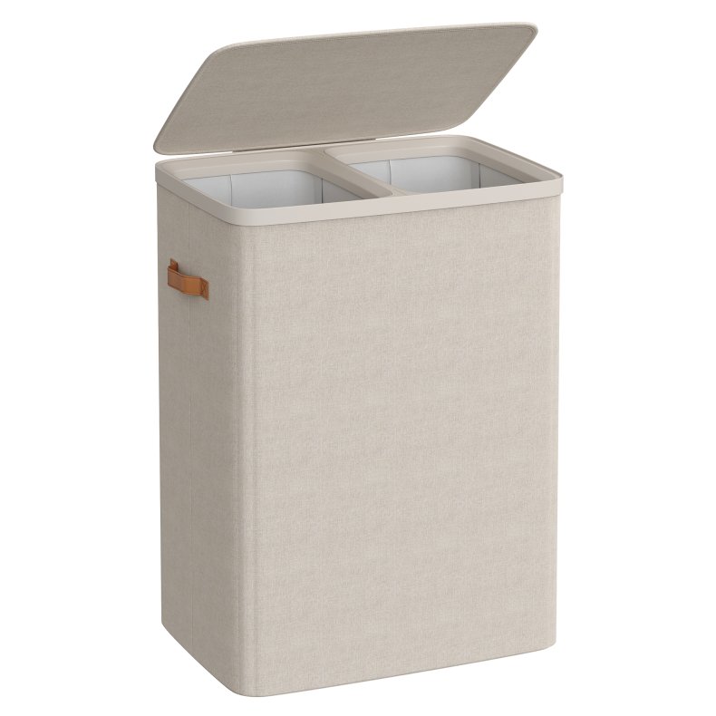 Vasket�jskurv med 2 rum - 2 vasket�jsposer - 170 liter - beige