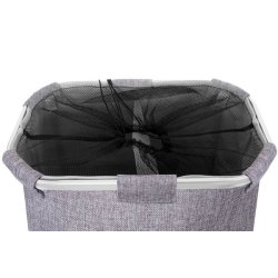 Vasketjskurv med 2 rum 56x49x30cm 82l - gr vasketjspose