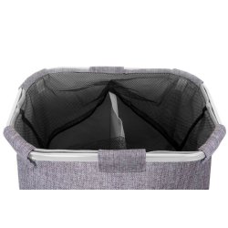 Vasketjskurv med 2 rum 56x49x30cm 82l - gr vasketjspose