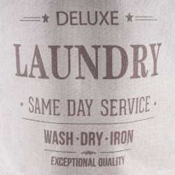 Vasketjspose 55x39cm 65l - beige rund vasketjskurv med net