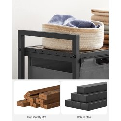 Vasketjskurve med 2 rum - 2 vasketjsposer - rustik brun