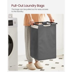 Vasketjskurve med 2 rum - 2 vasketjsposer - rustik brun