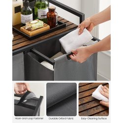 Vasketjskurve med 2 rum - 2 vasketjsposer - rustik brun