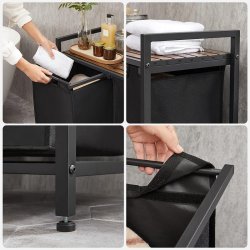 Vasketjskurve med 2 rum - 2 vasketjsposer - rustik brun