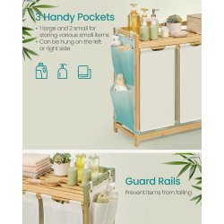 Vasketjskurve med 3 rum - 3 vasketjsposer - creme hvid