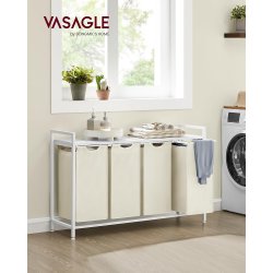 Vasketjskurve med 4 rum - 4 vasketjsposer - hvid