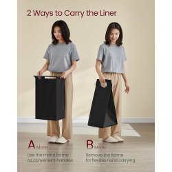 Vasketjskurve med 4 rum - 4 vasketjsposer - rustik brun