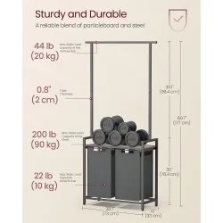 Vasket�jskurve med t�rrestativ - garderobestativ - gr�