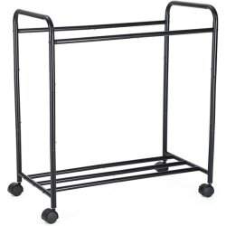 Vasketjskurve - vasketjsvogn p hjul med 3 aftagelige rum - sort