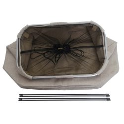 Vasketjskurv med 1 rum 56x49x30cm 82l - beige vasketjspose