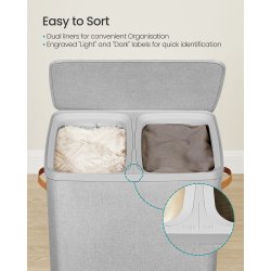 Vasket�jskurv med 2 rum - 2 vasket�jsposer - 170 liter - gr�