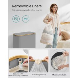 Vasket�jskurv med 3 rum - 3 vasket�jsposer - 150 liter - gr�