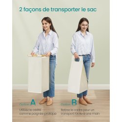 Vasketjskurve med 2 rum - 2 vasketjsposer - creme hvid