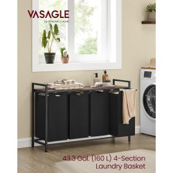 Vasketjskurve med 4 rum - 4 vasketjsposer - rustik brun