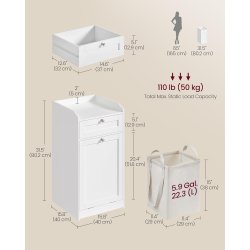 Badev�relsesskab med vasket�jskurv - hvid - 40x40x80,2