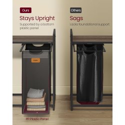 Vasketjskurve p stativ med hjul og 4 rum - kastanjebrun hylde