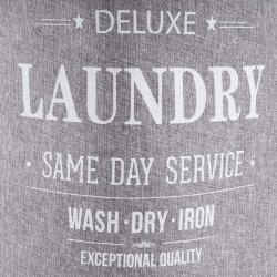 Vasketjskurv 55x39cm 65l - gr rund vasketjspose med hndtag