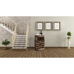 Vintnde bar i massiv mangotr - Rosey-Raw barskab og vinreol