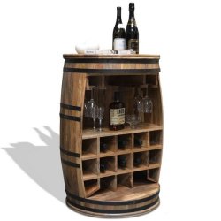 Vintnde bar i massiv mangotr - Rosey-Raw barskab og vinreol