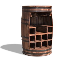 Vintnde bar i massiv rosentr - Rosey-Say barskab og vinreol