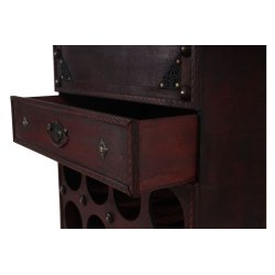 Vinreol - vinreol i tr til 20 flasker med skuffe i kolonistil