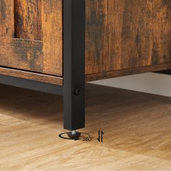 Sknk med vinreol, skabe og lger - rustik brun 100 x 35 x 81,4