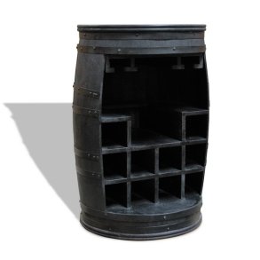 Vintnde barskab Rosey-Say Black - sort barskab og vinreol