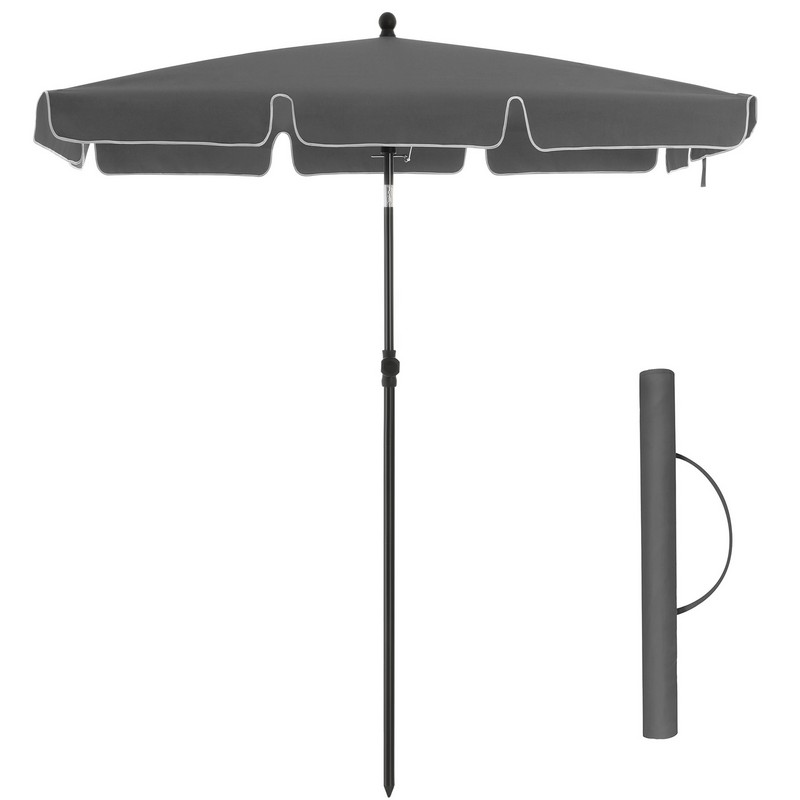 Altanparasol 180 x 125 cm - firkantet 1,8x1,25 M parasol - grå - Haveparasoller > Hængeparasoller og altanparasoller - Daily-Living