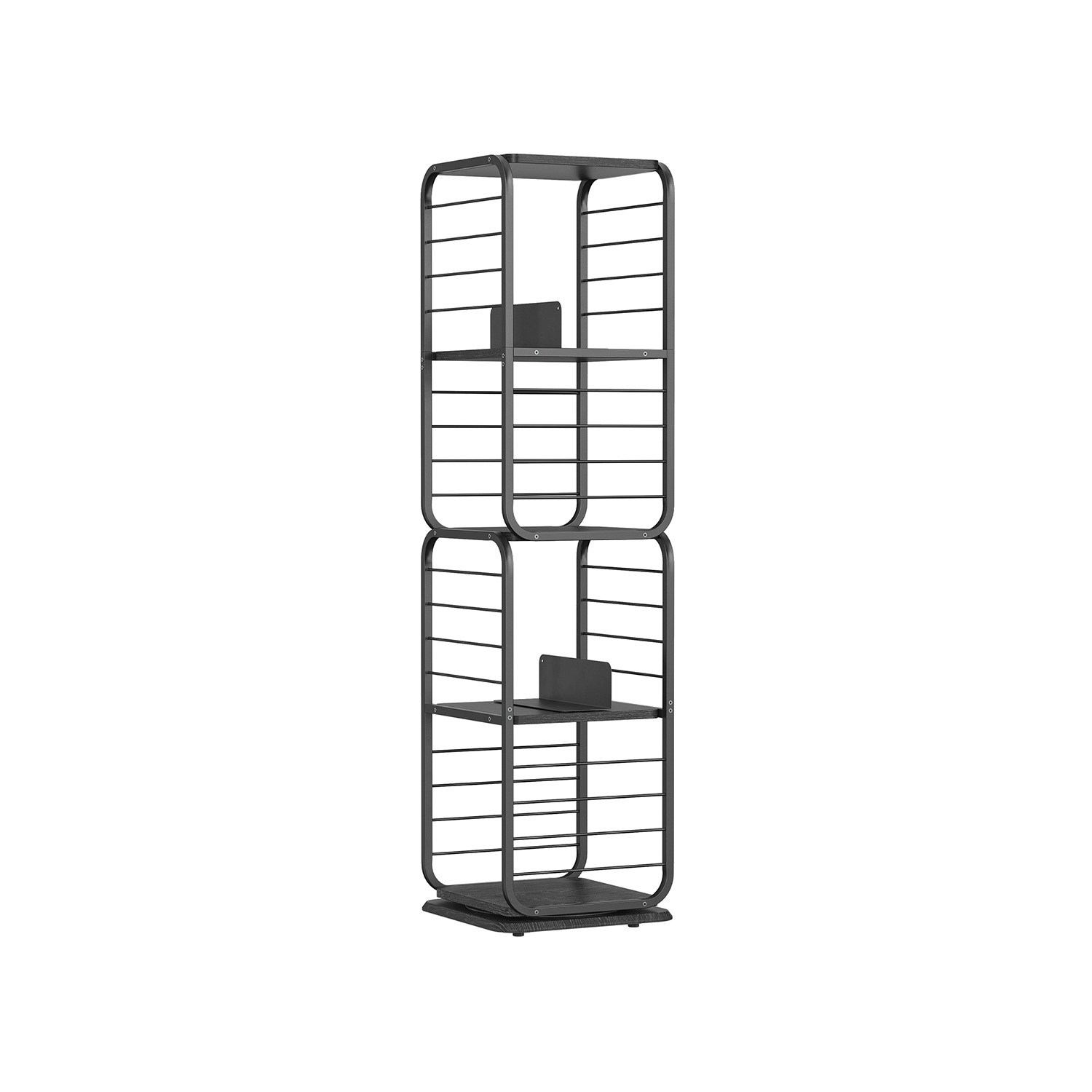 Reol - 360° roterbar bogreol - sort gulvreol - 43 x 43 x 158 - Reoler og hylder > Reoler - gulvreoler og stuereoler - Daily-Living