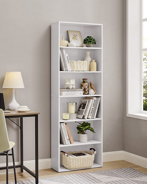 Bogreol – gulvreol og stuereol – hvid reol 60 x 24 x 178,5 cm – Reoler og hylder > Reoler – gulvreoler og stuereoler – Daily-Living