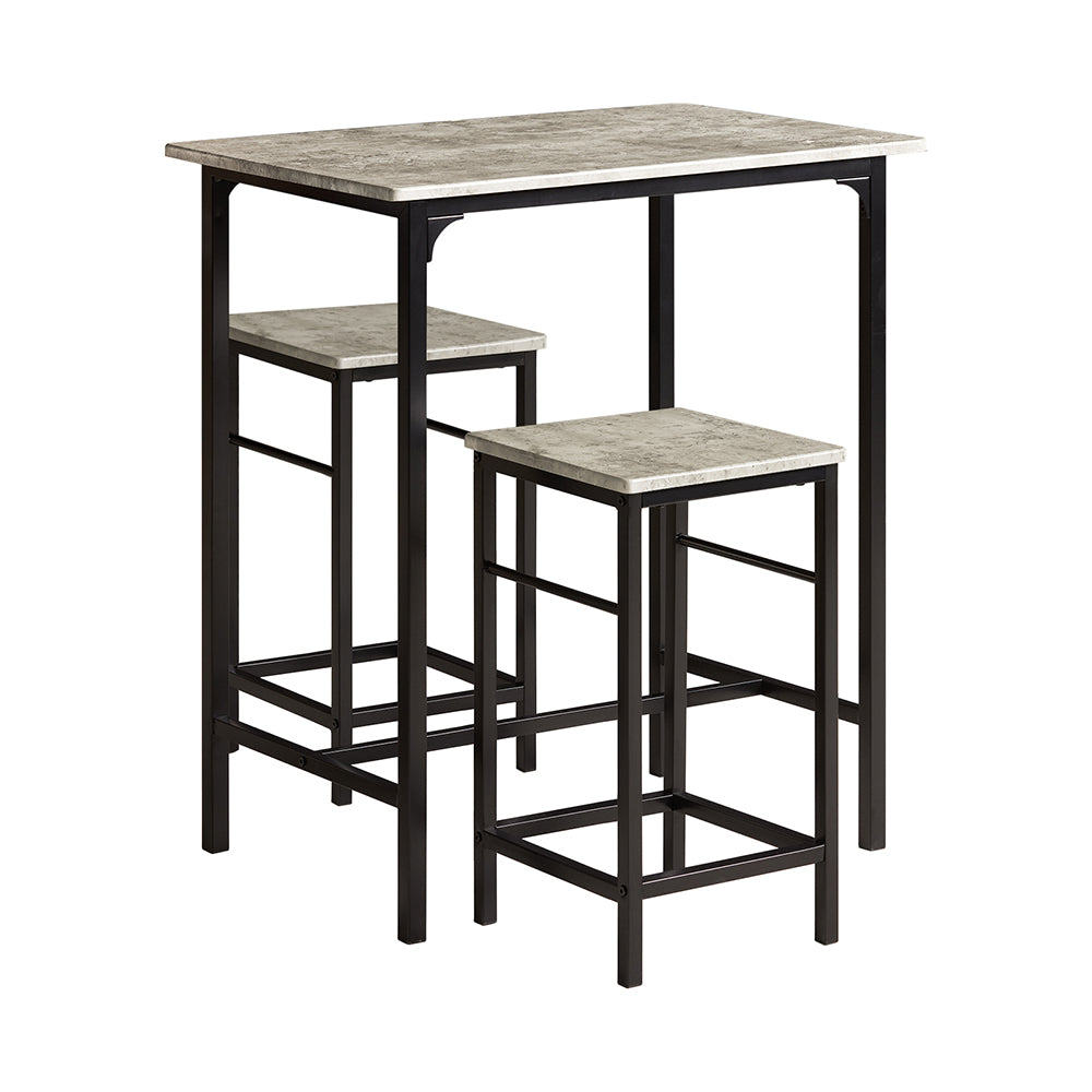 Barbord med skamler, barbordssæt, grå beton look 80x50x87, produktbillede 10 af 10, Barborde hos HomeNordic