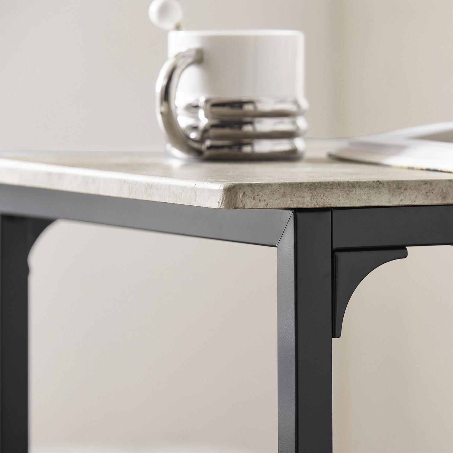 Barbord med skamler, barbordssæt, grå beton look 80x50x87, produktbillede 7 af 10, Barborde hos HomeNordic
