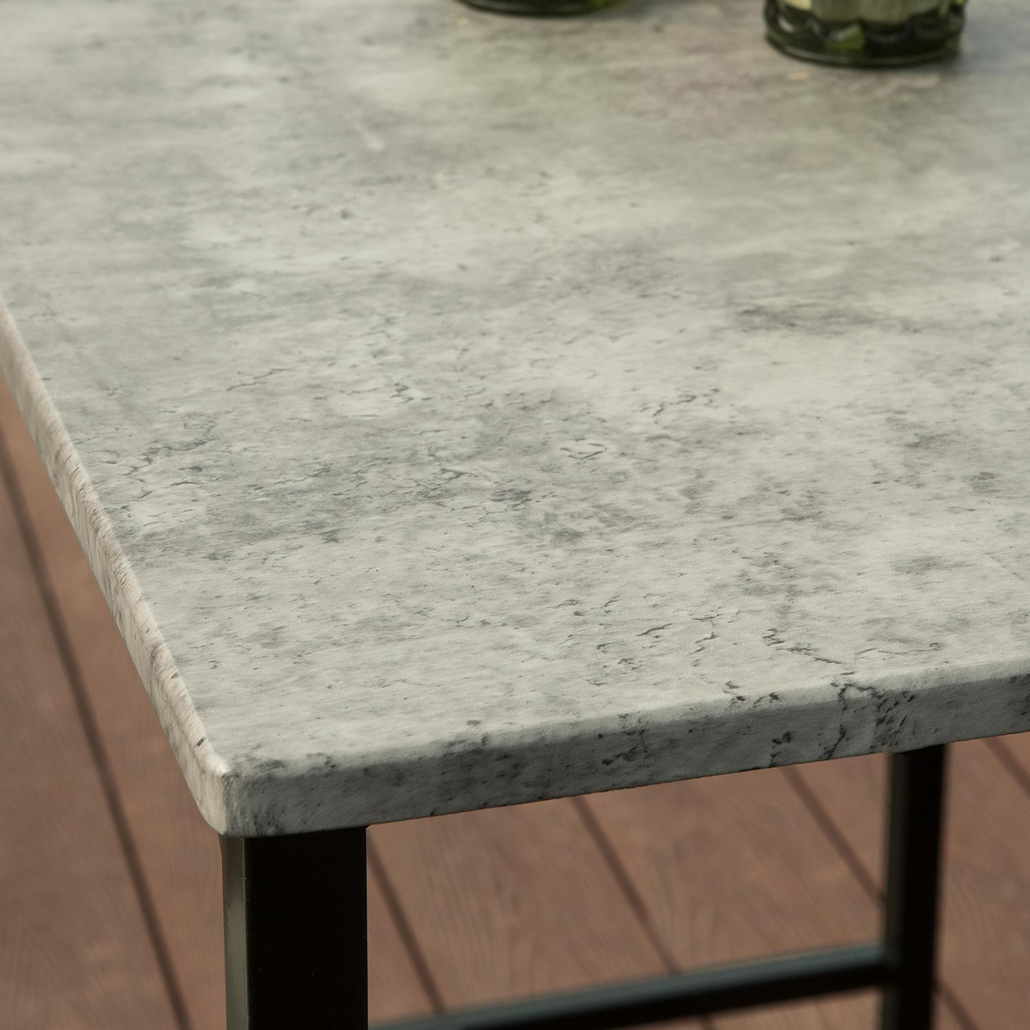 Barbord med skamler, barbordssæt, grå beton look 100x60x87, produktbillede 5 af 9, Barborde hos HomeNordic